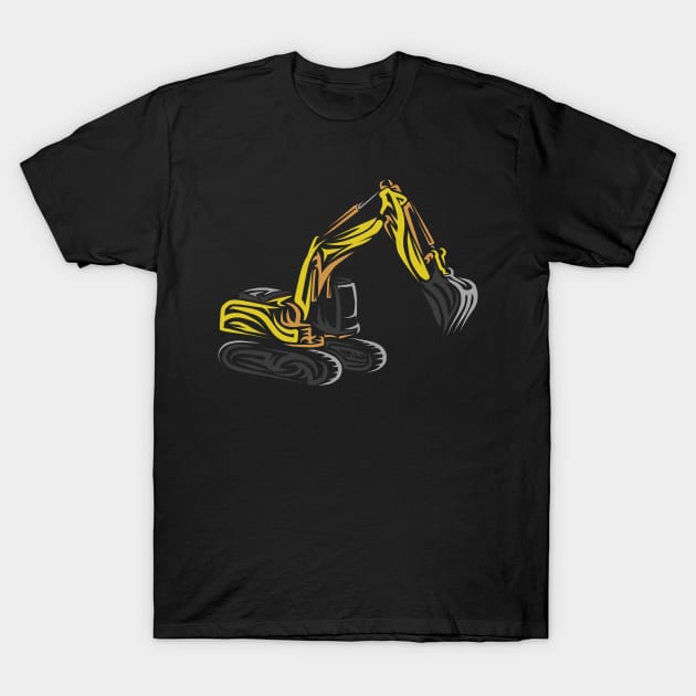 Excavator tribal T-Shirt by damnoverload